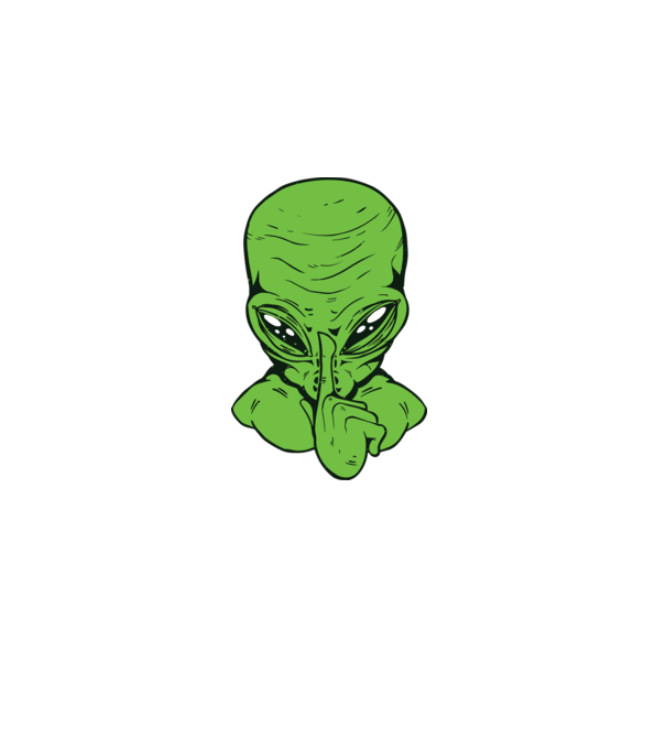Alien Psst model negru pe tricou