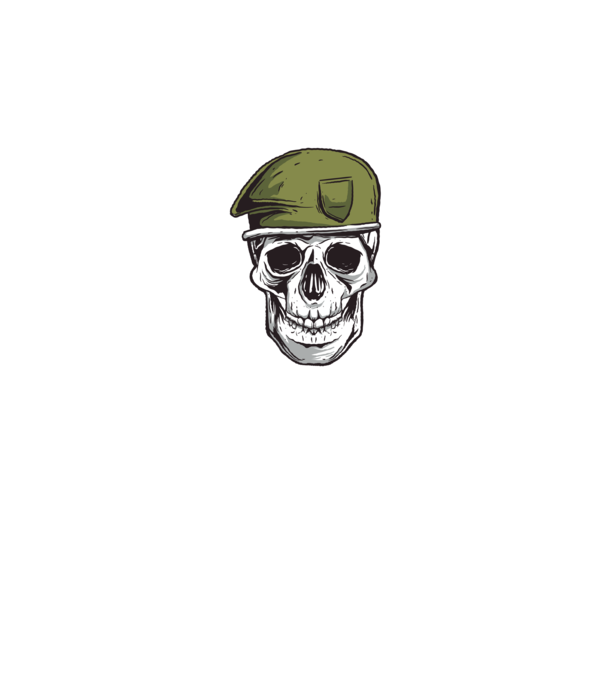 Craniu Soldat model negru pe tricou