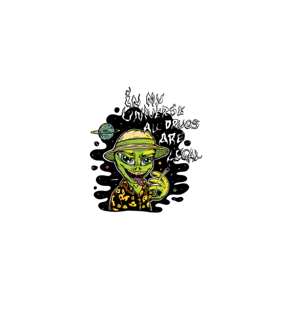Alien drogat model nisipiu pe tricou