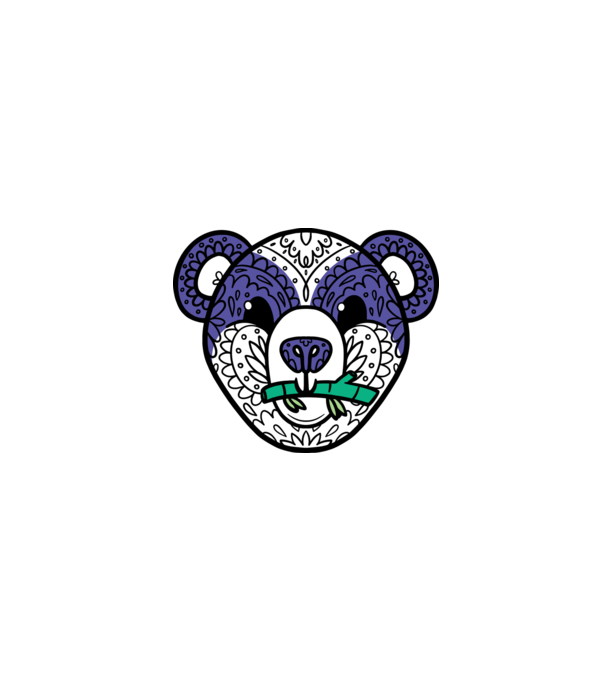 Mandala Panda model turcoaz pe tricou