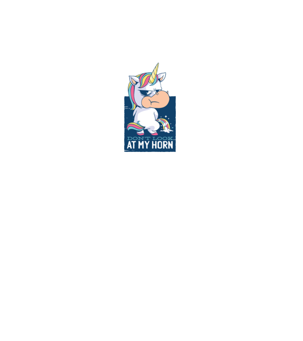 'Don''t look at my horn tricou amuzant unicorn' model alb pe tricou