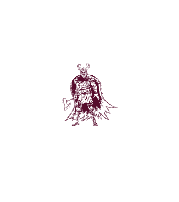 Războinic Odin Viking model alb/roșu pe tricou