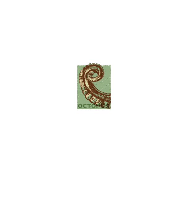 Caracatiță Octopus model negru pe tricou