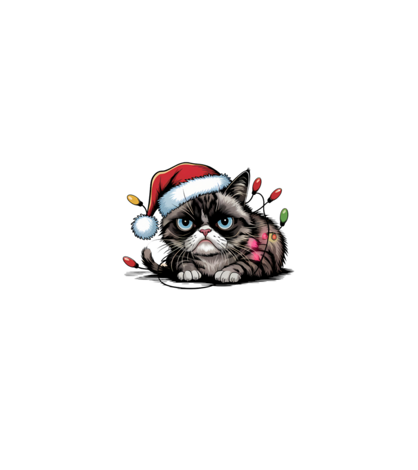 Christmas Spirit Grumpy Cat Negru model negru pe tricou