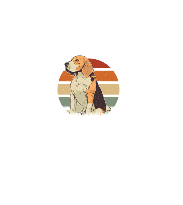 Beagle Retro Sunset model negru pe tricou