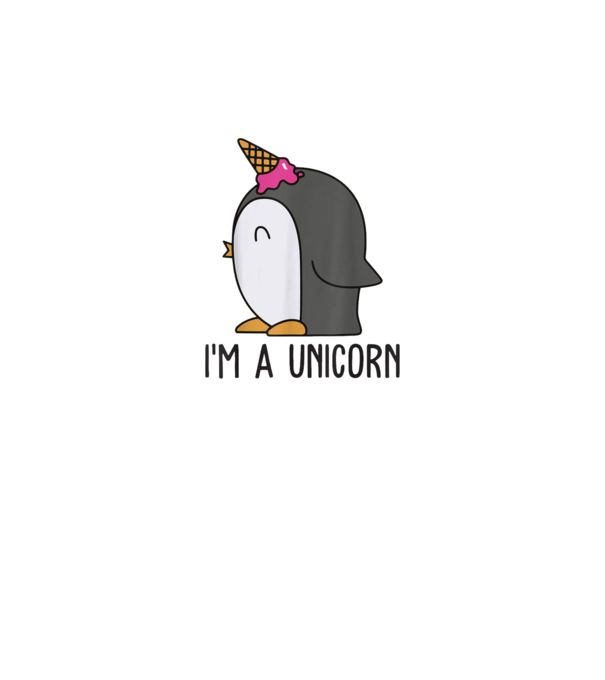 'I''m a unicorn - penguin' model alb pe tricou