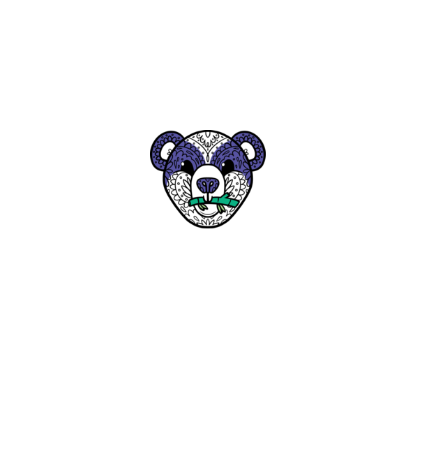 Mandala Panda model gri pe tricou