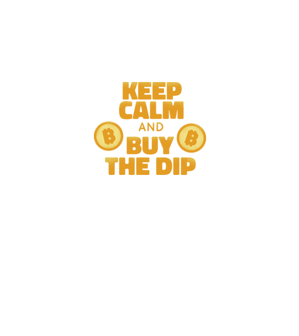 Keep calm and buy the dip Bitcoin model negru pe tricou