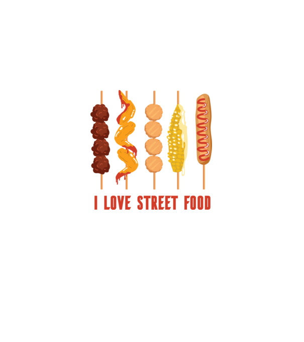I Love Street Food model negru pe tricou