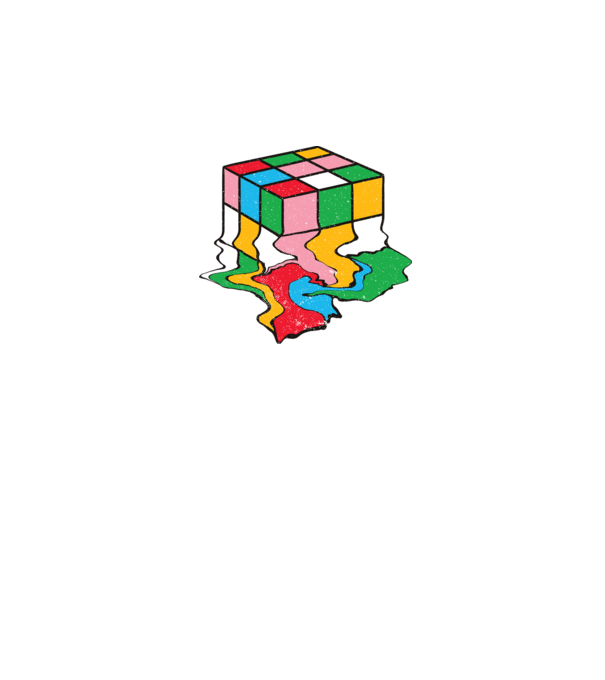 Cub Rubik topindu-se model negru pe tricou