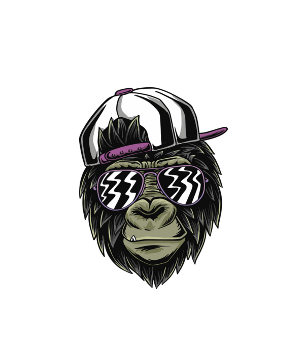 Cool Monkey model alb pe tricou