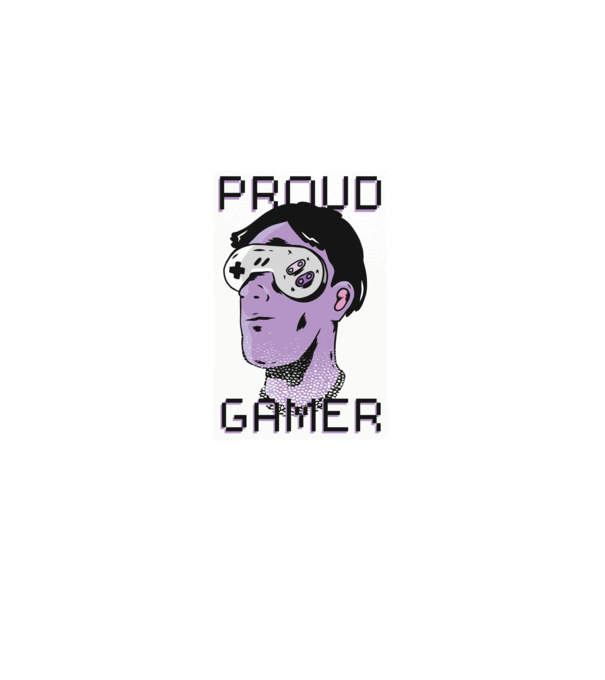 Ochelarii VR Proud Gamer model negru pe tricou