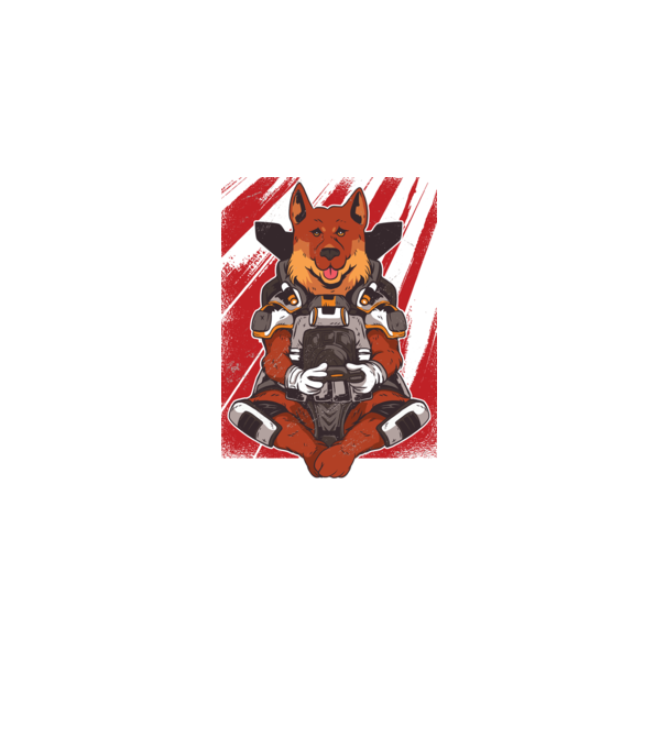 Gamer Ciobănesc german Apex model gri pe tricou