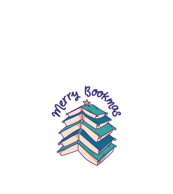 Merry Bookmas Crăciun cu cărți model alb pe tricou
