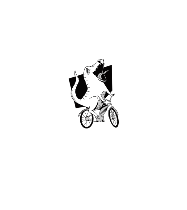 Dinozaur cu bicicletă model albastru închis pe tricou