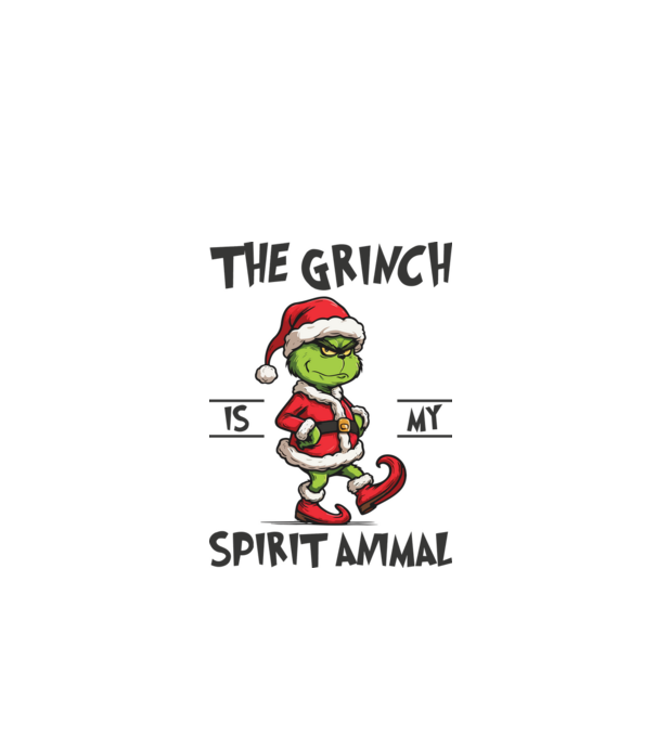Grinch is my spirit animal model alb pe tricou