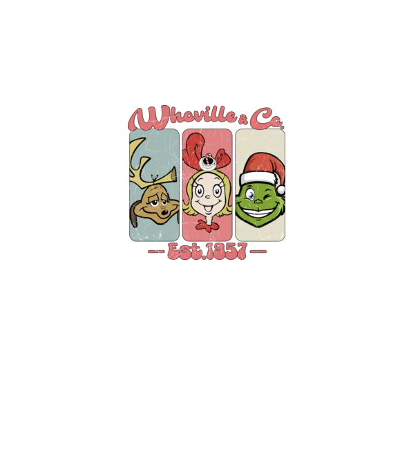 Whoville & Co - Grinch model alb pe tricou