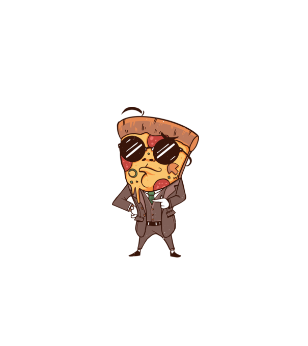 Agent de pizza în Costum model turcoaz pe tricou