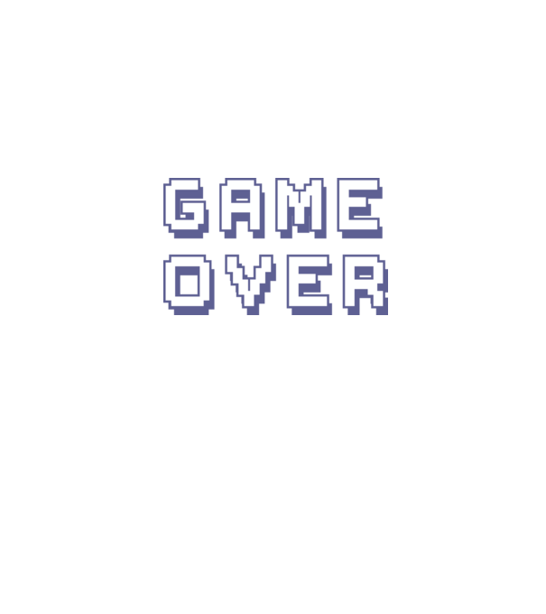 Game Over model gri pe tricou