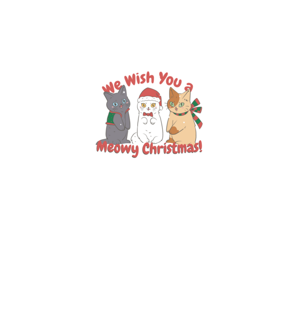 We wish You a Meowy Christmas model negru pe tricou