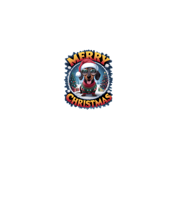 Merry Christmas Teckel model roz deschis pe tricou