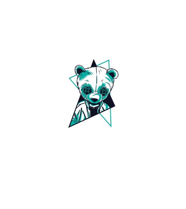 Panda Neon model alb pe tricou