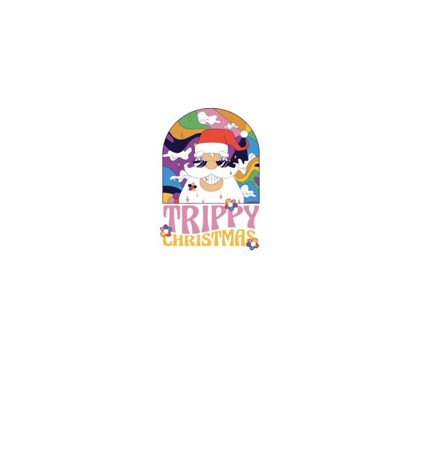 Trippy Christmas model negru pe tricou