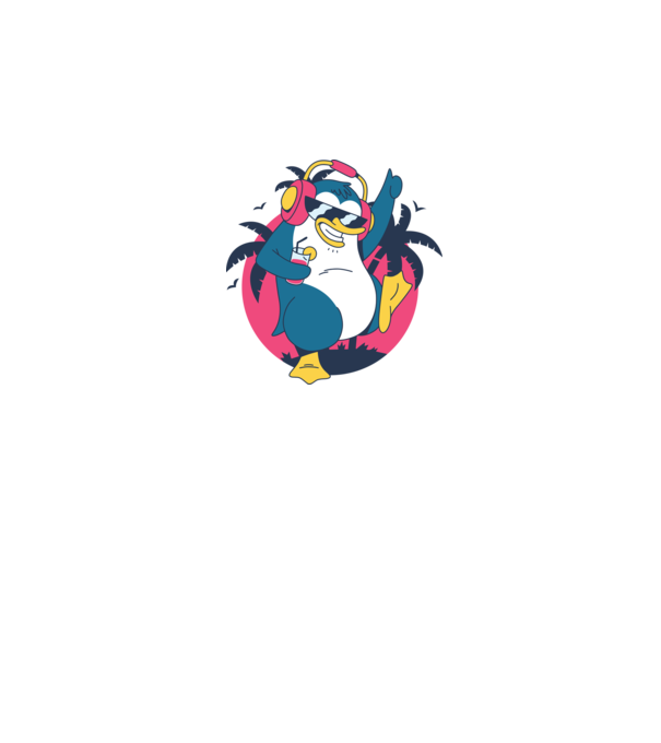 Pinguin de Petrecere model gri pe tricou