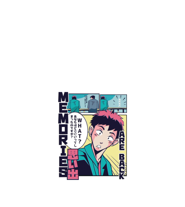Anime Vaporwave benzi desenate model alb pe tricou