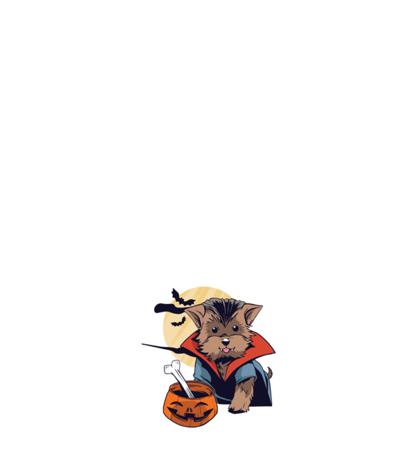 Vampir Yorkie Halloween model negru pe tricou
