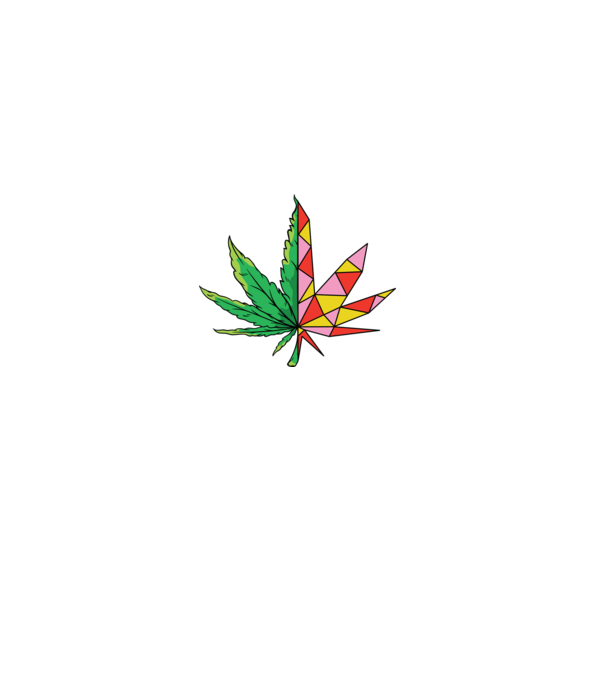 Frunză de marijuana model alb pe tricou