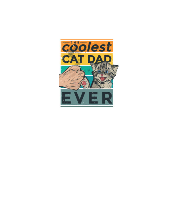 Coolest Cat Dad Ever - Cel mai tare tată cu pisică model gri pe tricou