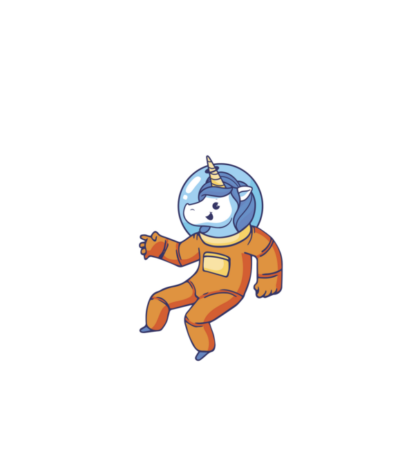 Unicorn Astronaut model negru pe tricou