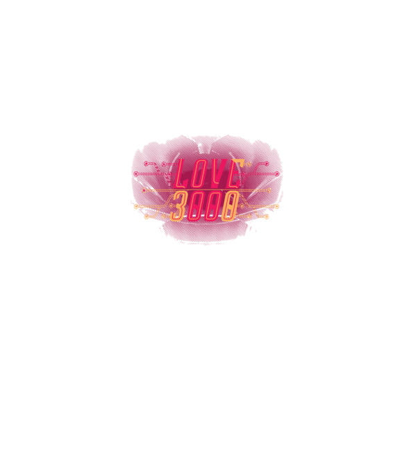 Love 3000 model negru pe tricou