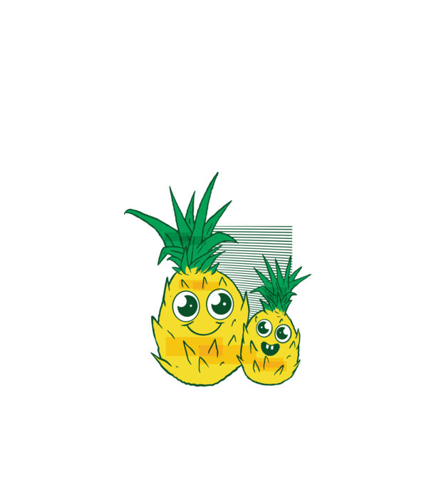 Familie Ananas model turcoaz pe tricou