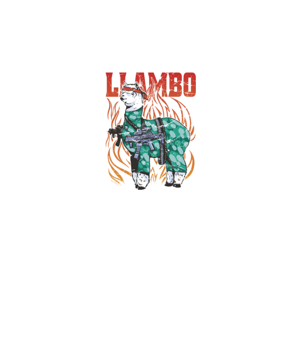 Llambo Lama model negru pe tricou