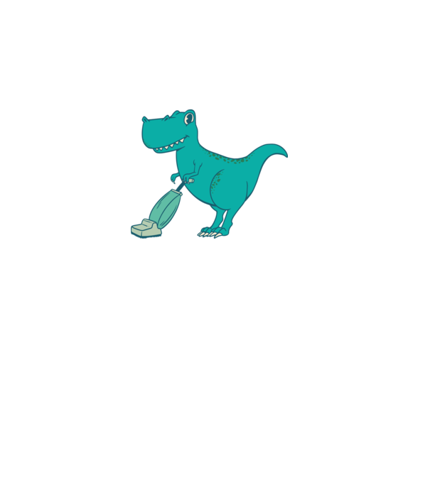 T-rex făcând curățenie model alb pe tricou