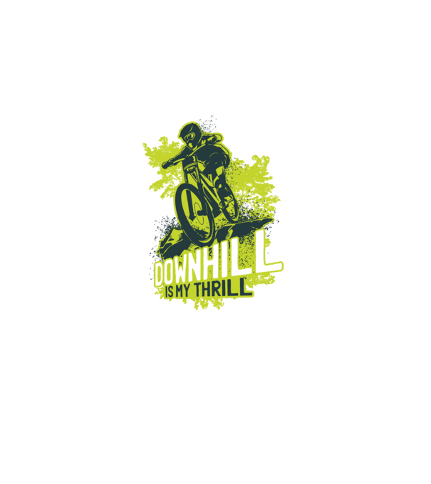 Downhill Is My Thrill tricou bicicletă model negru pe tricou