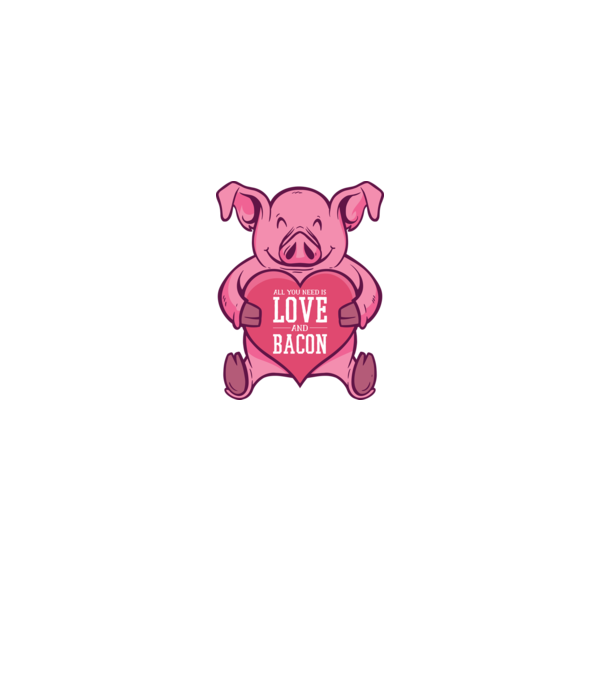 All you need is love and bacon model negru pe tricou