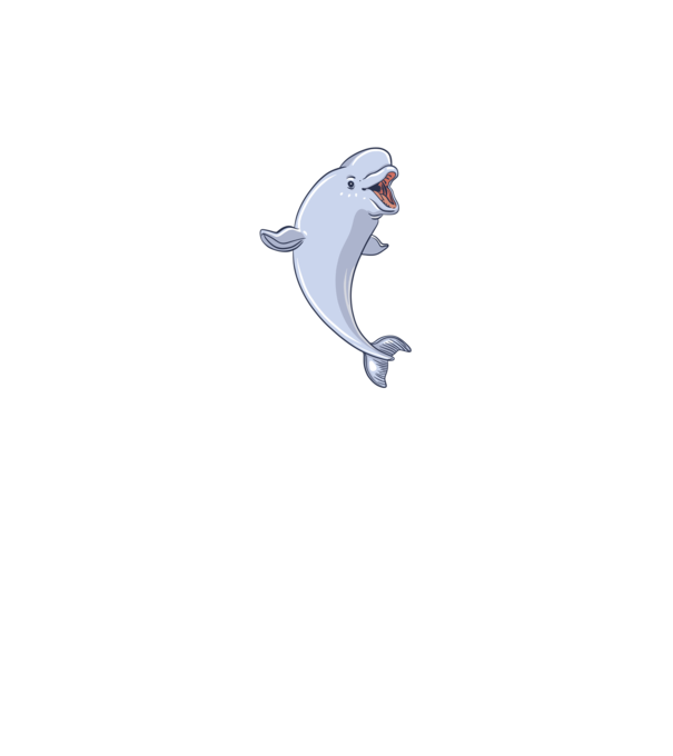 Balenă Beluga model gri pe tricou