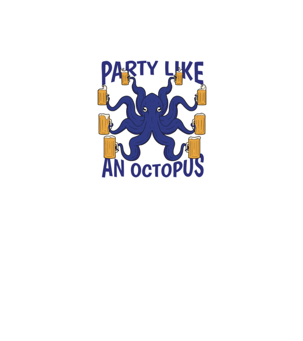 Party Like An Octopus model gri pe tricou