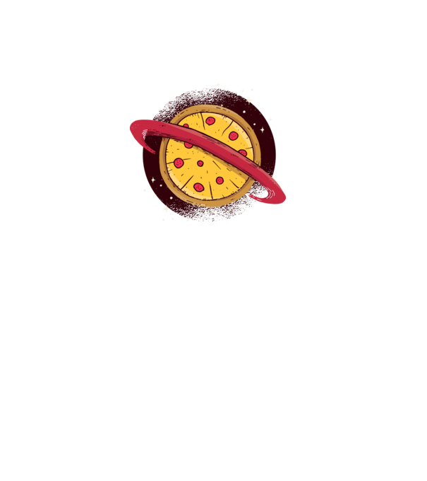 Pizza Planetă model gri pe tricou