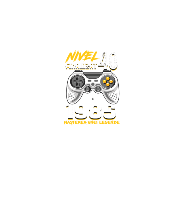 Nivel Finalizat 40 1985 model negru pe tricou