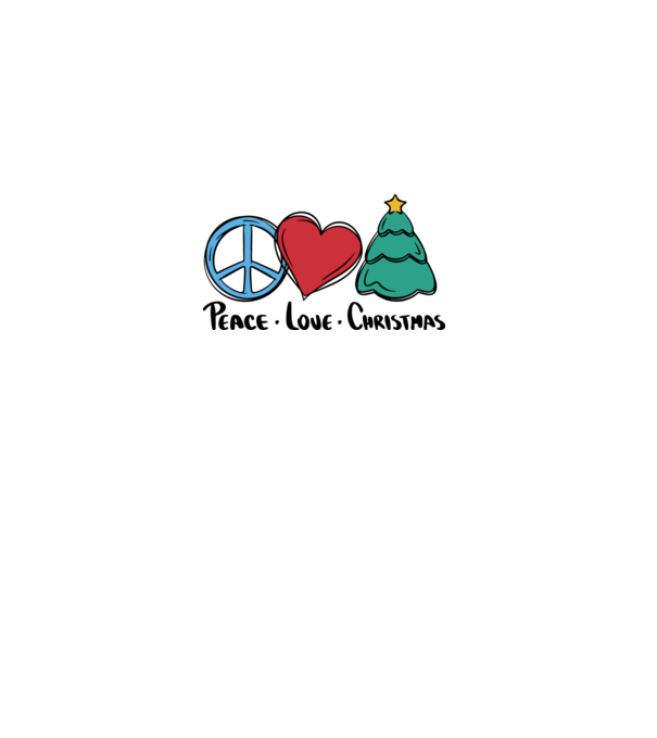 Peace Love Crăciun model alb pe tricou