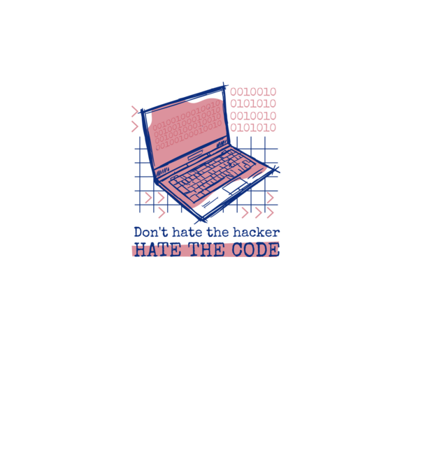Nu urî hackerul, urăște codul model alb pe tricou