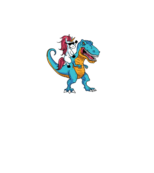 Unicorn cu dinozaur tricou amuzant model negru pe tricou