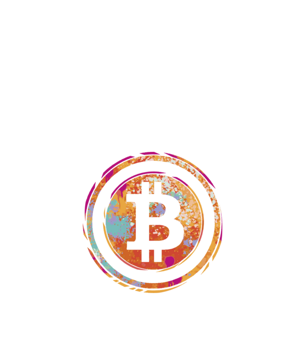 Bitcoin Watercolor model negru pe tricou