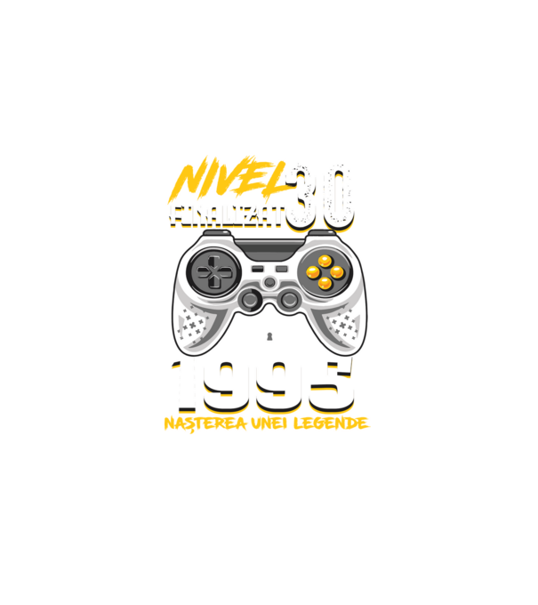 Nivel Finalizat 30 1995 model negru pe tricou
