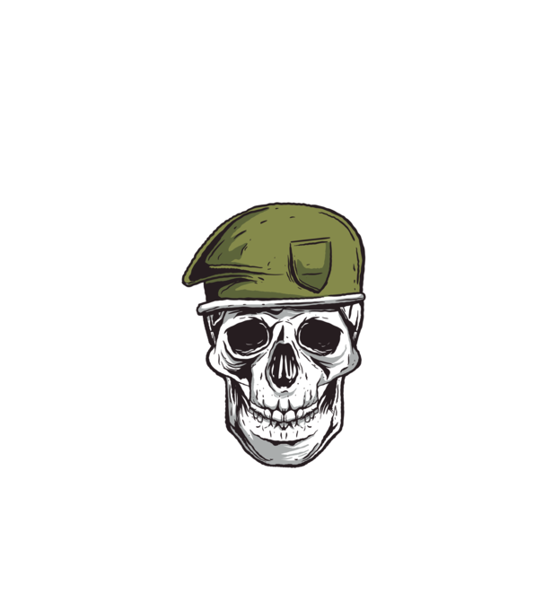 Craniu Soldat model negru pe tricou