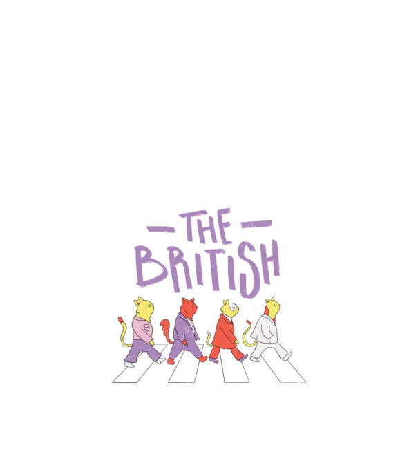 The British Pisicuțe model negru pe tricou